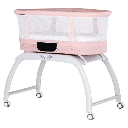 Balansoare si leagane bebelusi - Patut cu leganare si cantar integrat Chipolino Sogno 2 in 1, Pink 6 luni