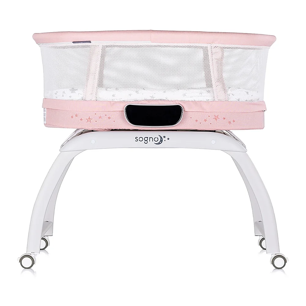 Patut cu leganare si cantar integrat Chipolino Sogno 2 in 1, Pink 6 luni [1]
