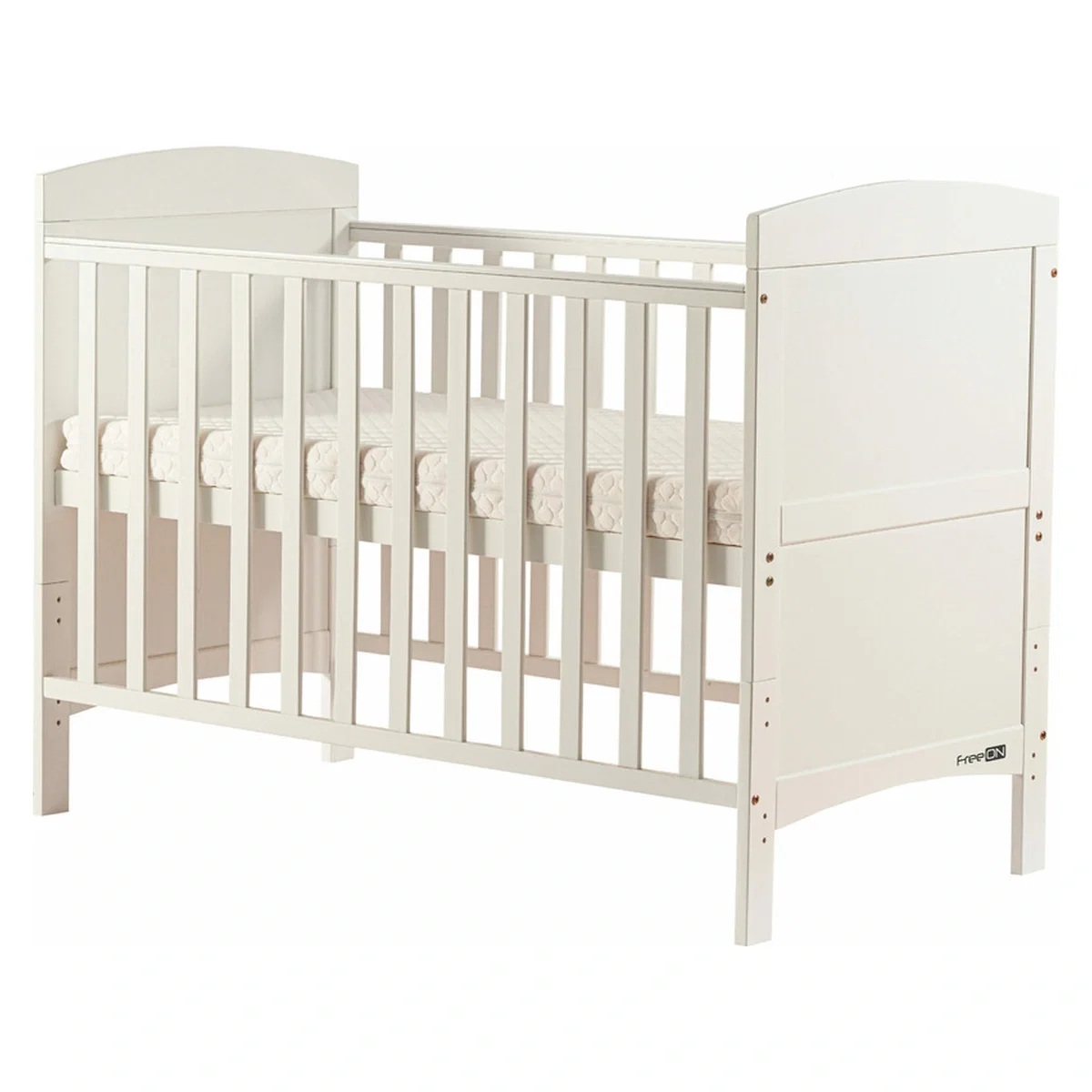 Patut din lemn bebe, 120x60 cm, Transformabil pentru bebe si junior, White, FreeON, Lory 0 luni+ [5]