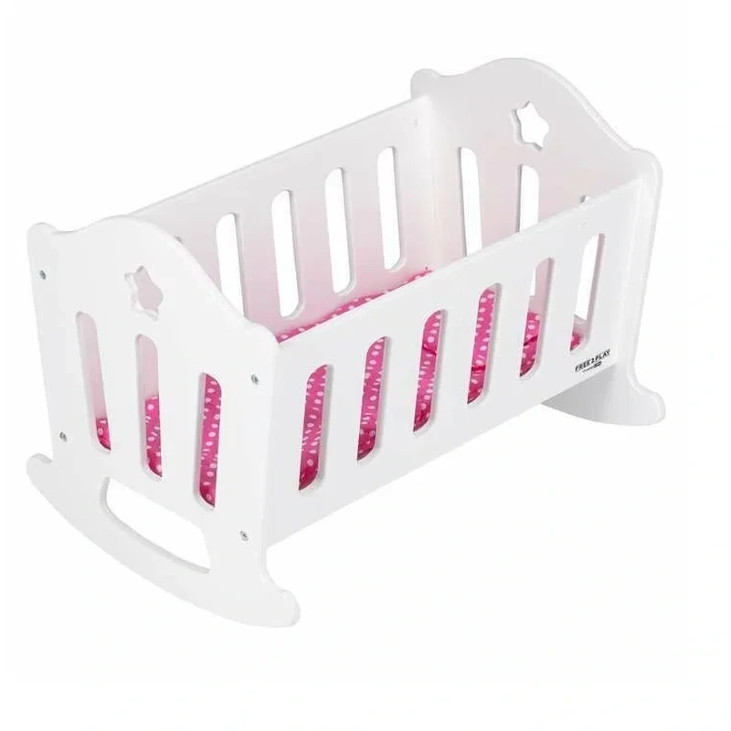 Mobilier pentru papusi - Patut pentru papusi, Free2Play, Cu pernuta confortabila, 46x33x33 cm, White 3 ani