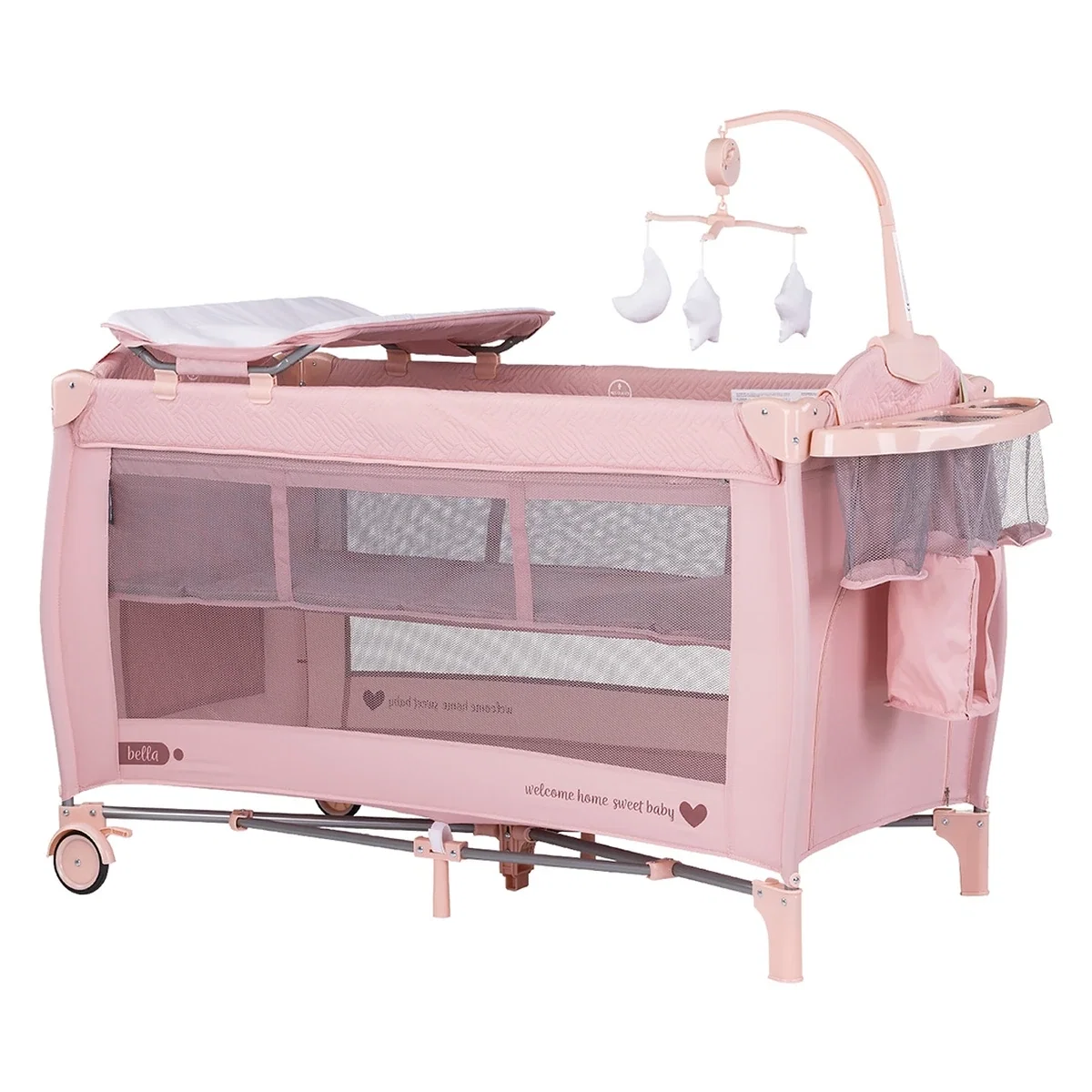 Patuturi pliabile - Patut pliabil Chipolino Bella, Roz marshmallow