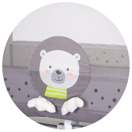 Patut pliabil Chipolino Capri Bear, pana la 15 kg, include geanta transport, Gri [3]