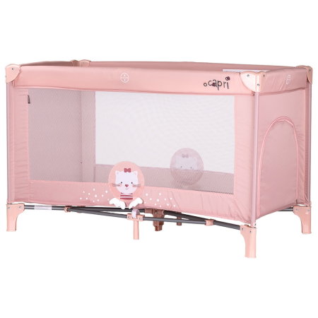 Esential bebe - Patut pliabil Chipolino Capri Cat, pana la 15 kg, include geanta transport, Roz