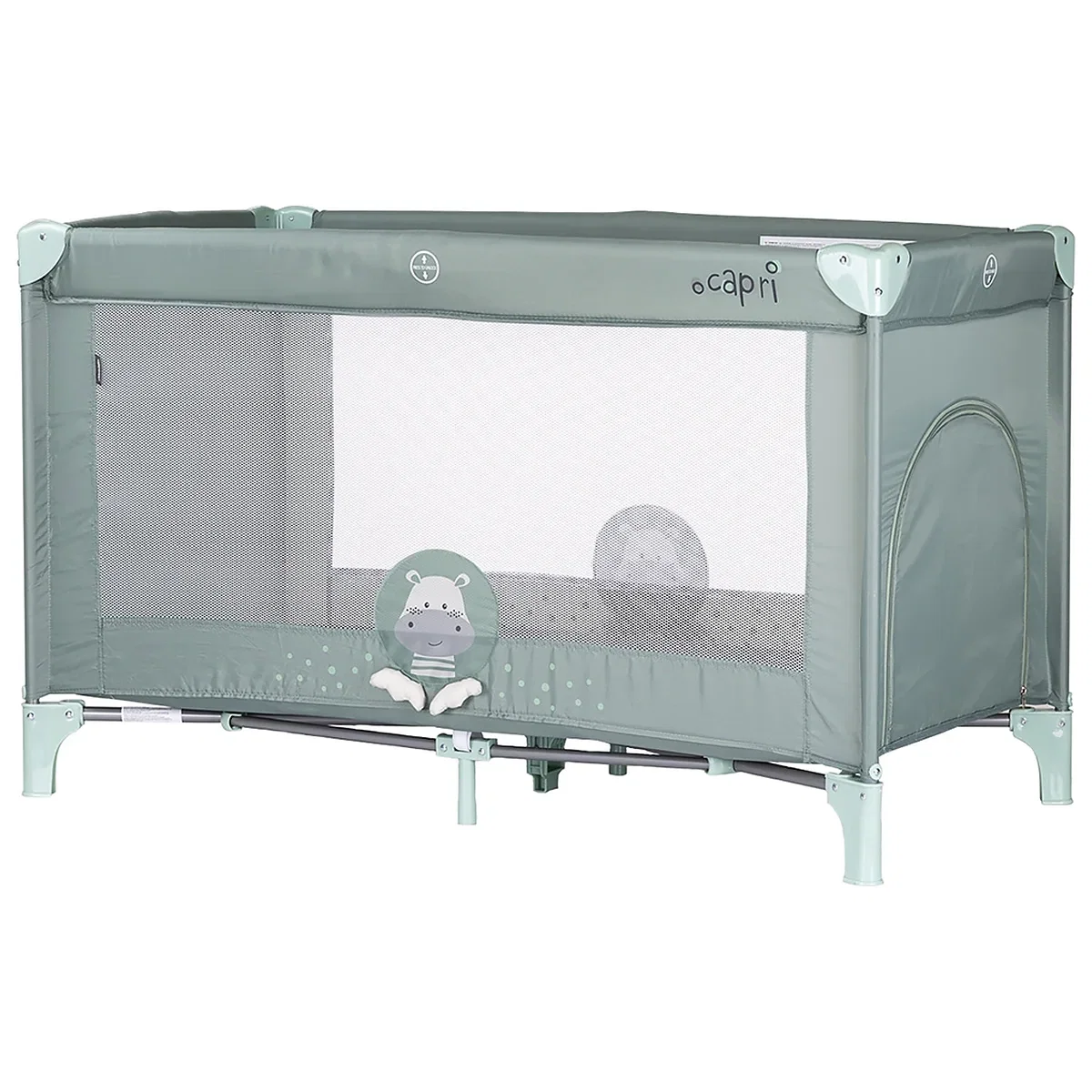 Camera copilului - Patut pliabil Chipolino Capri Hippo green