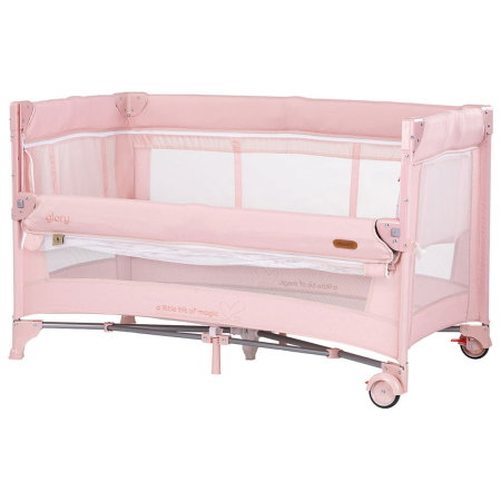 Patuturi pliabile - Patut pliabil Chipolino Glory cu laterala culisanta pink marshmallow 0 luni