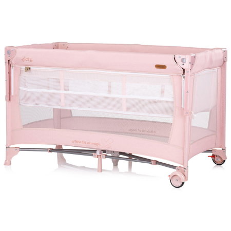 Patut pliabil Chipolino Glory cu laterala culisanta pink marshmallow 0 luni [1]