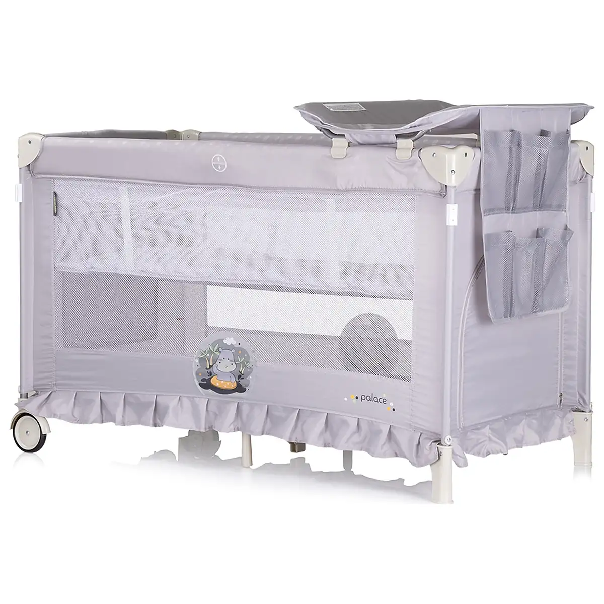 Patut pliabil Chipolino Palace Hippo, Grey 0 luni [2]