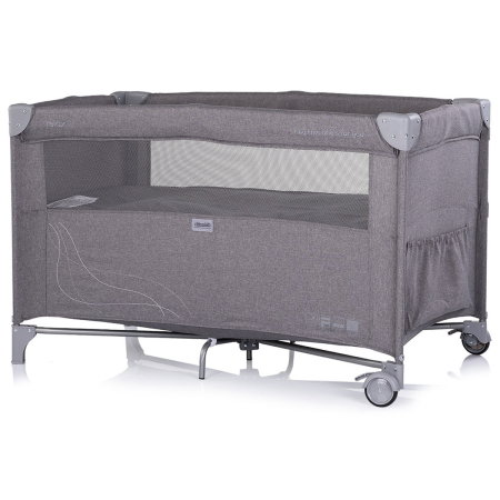 Patut pliabil Chipolino Relax charcoal linen cu laterala culisanta [2]