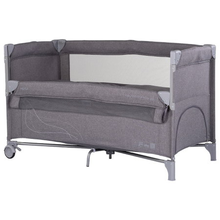 Patuturi pliabile - Patut pliabil Chipolino Relax charcoal linen cu laterala culisanta