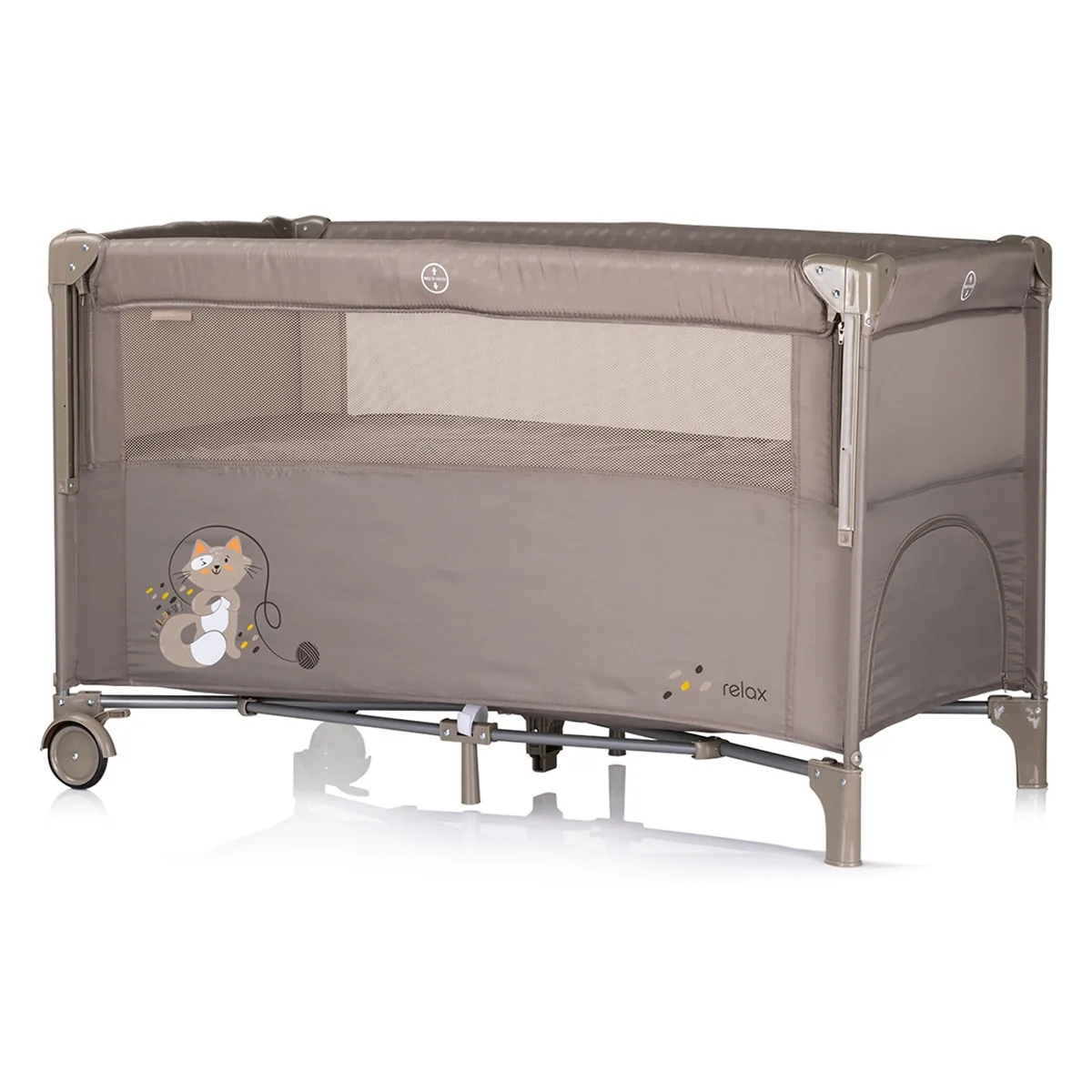 Patut pliabil Chipolino Relax cu laterala culisanta - Tiramisu [1]