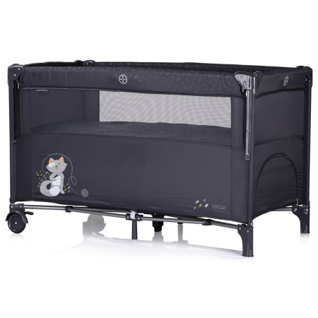 Patut pliabil Chipolino Relax cu laterala culisanta - Anthracite [1]