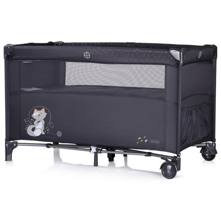 Patut pliabil Chipolino Relax cu laterala culisanta - Anthracite [2]