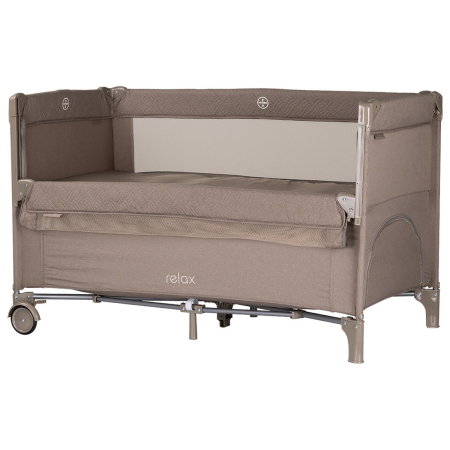 Camera copilului - Patut pliabil Chipolino Relax tiramisu linen cu laterala culisanta 0 luni