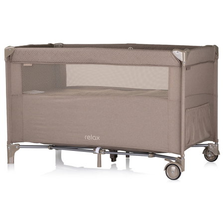 Patut pliabil Chipolino Relax tiramisu linen cu laterala culisanta 0 luni [2]