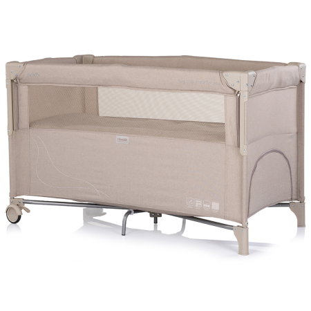 Patut pliabil Chipolino Relax latte linen cu laterala culisanta [1]