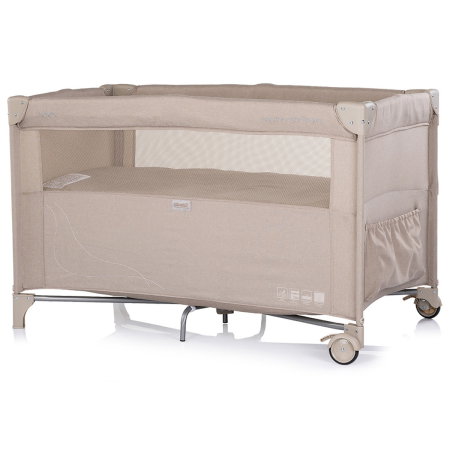 Patut pliabil Chipolino Relax latte linen cu laterala culisanta [2]