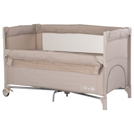 Patuturi pliabile - Patut pliabil Chipolino Relax latte linen cu laterala culisanta
