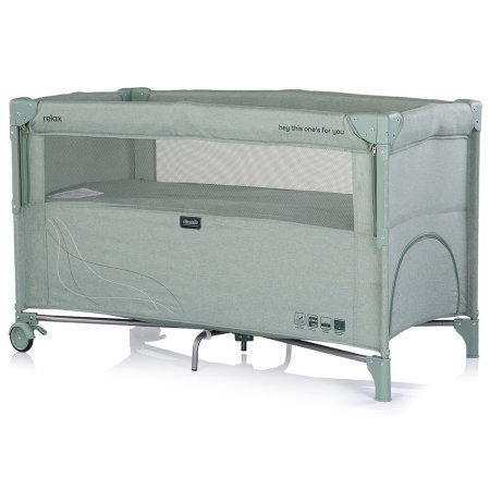 Patut pliabil Chipolino Relax matcha linen cu laterala culisanta [1]