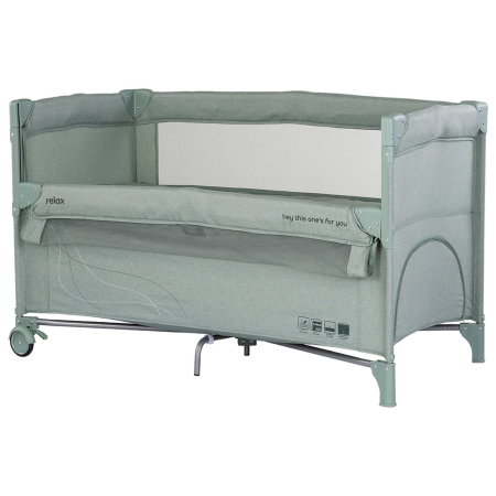 Patuturi pliabile - Patut pliabil Chipolino Relax matcha linen cu laterala culisanta