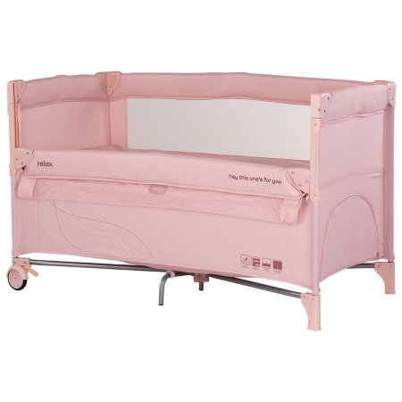 Patut pliabil Chipolino Relax powder pink linen cu laterala culisanta [3]