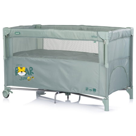 Patut pliabil Chipolino Relax Tiger, laterala culisanta pentru side-sleeping, geanta transport, pana la 15 kg, Matcha [1]