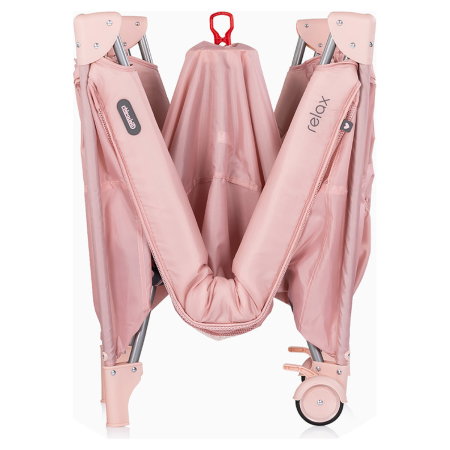 Patut pliabil Chipolino Relax Tiger, laterala culisanta pentru side-sleeping, geanta transport, pana la 15 kg, Powder pink - Roz [3]