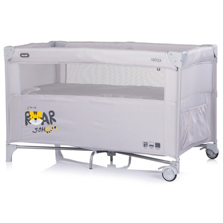 Patut pliabil Chipolino Relax Tiger platinum cu laterala culisanta [2]