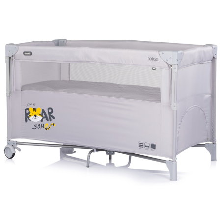 Patut pliabil Chipolino Relax Tiger platinum cu laterala culisanta [1]