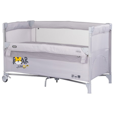 Patuturi pliabile - Patut pliabil Chipolino Relax Tiger platinum cu laterala culisanta