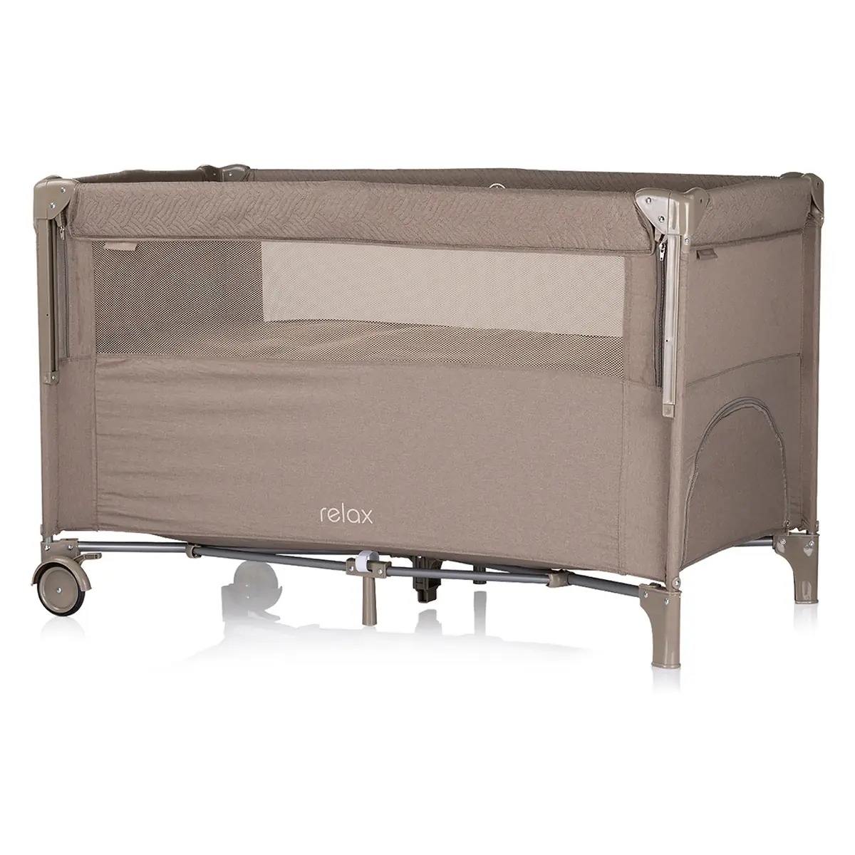 Patut pliabil Chipolino Relax tiramisu linen cu laterala culisanta 0 luni [1]
