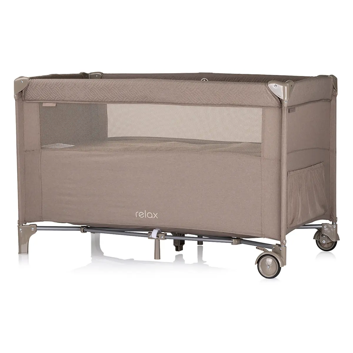 Patut pliabil Chipolino Relax tiramisu linen cu laterala culisanta 0 luni [2]