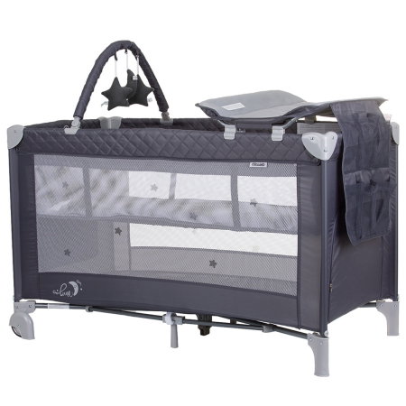 Patuturi pliabile - Patut pliabil cu saltea de infasat Chipolino Luna, Granite 0 luni