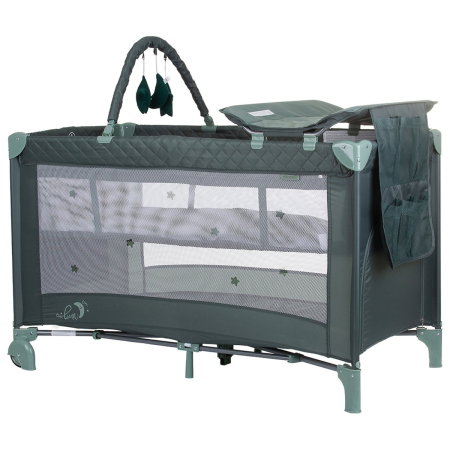 Patuturi pliabile - Patut pliabil cu saltea de infasat Chipolino Luna, Pastel green 0 luni