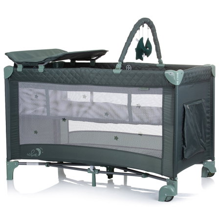 Patut pliabil cu saltea de infasat Chipolino Luna, Pastel green 0 luni [1]
