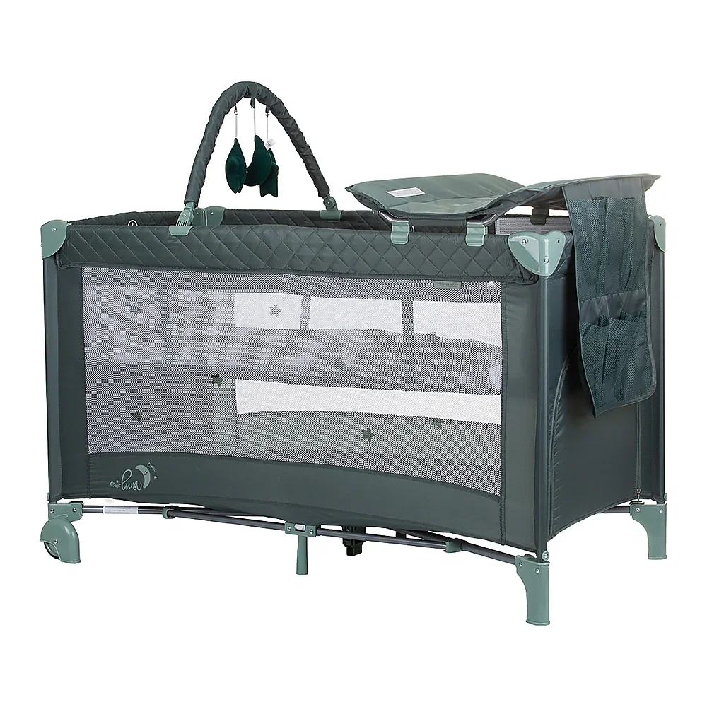 Patuturi pliabile - Patut pliabil cu saltea de infasat Chipolino Luna, Pastel green 0 luni