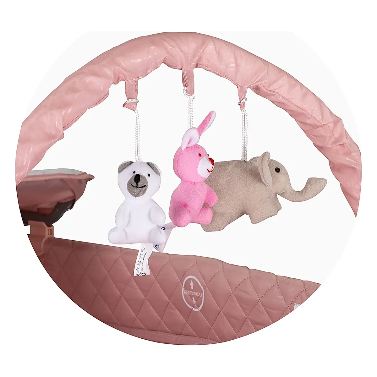 Patut pliabil cu saltea de infasat Chipolino Luna, Pink marshmallow 0 luni [2]