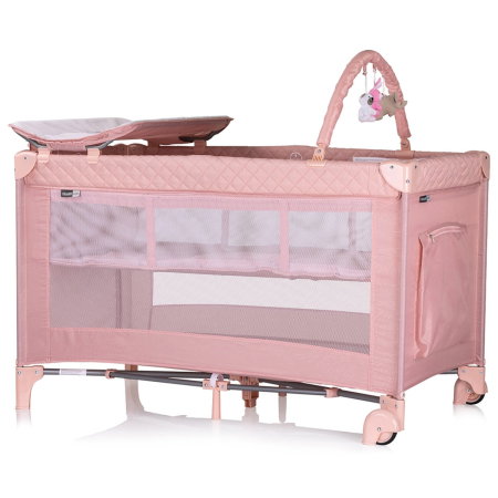 Patut pliabil cu saltea de infasat Chipolino Luna, Pink marshmallow 0 luni [1]