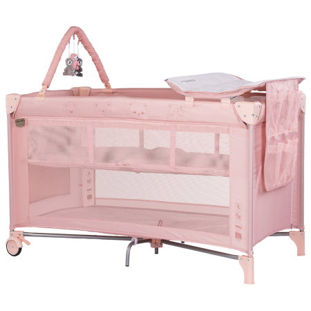 Patuturi pliabile - Patut pliabil cu saltea de infasat Chipolino Luna powder pink