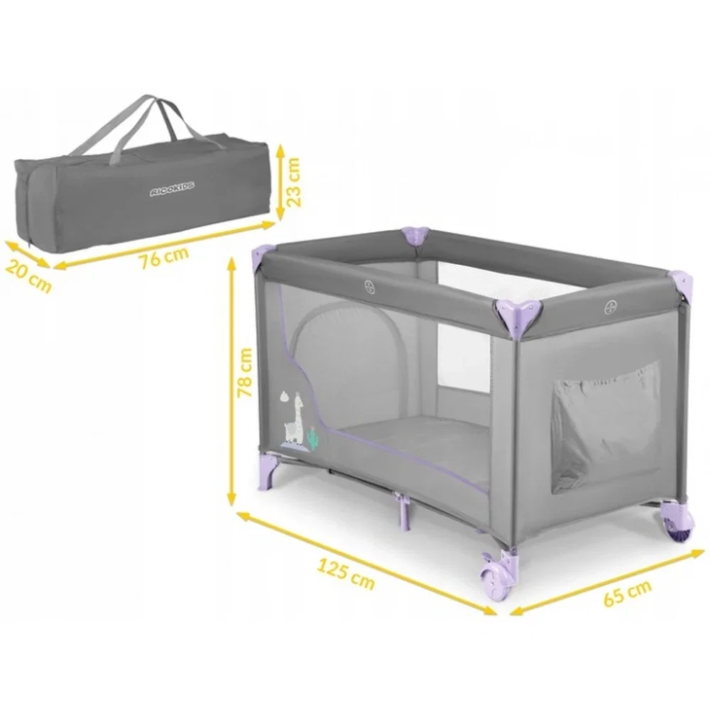 Patut pliabil Ricokids - Gri cu mov [5]