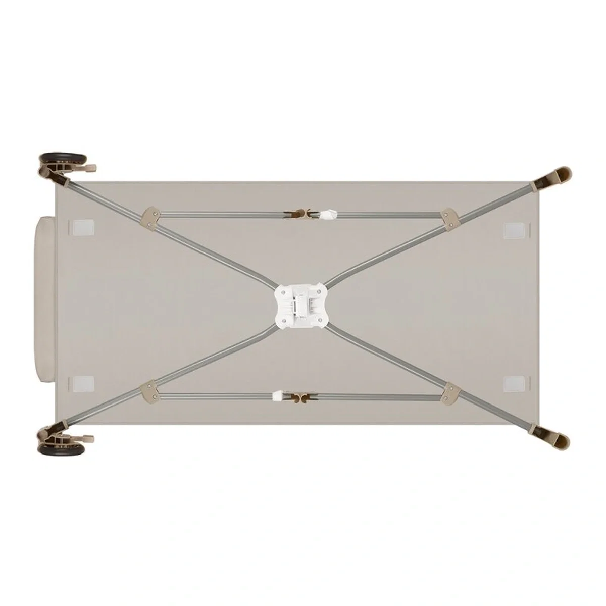 Patut pliant, Lionelo, Stefi Plus, Cu doua nivele, Cu intrare laterala cu fermoar, 2 roti, 120 x 60 cm, Bej 36 luni [13]