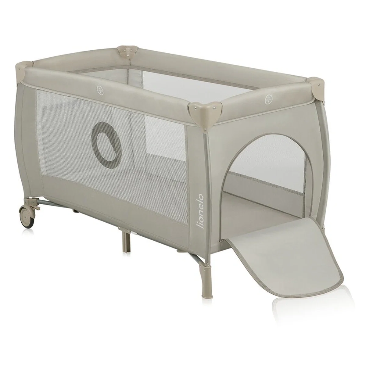 Patuturi pliabile - Patut pliant, Lionelo, Stefi Plus, Cu doua nivele, Cu intrare laterala cu fermoar, 2 roti, 120 x 60 cm, Bej 36 luni