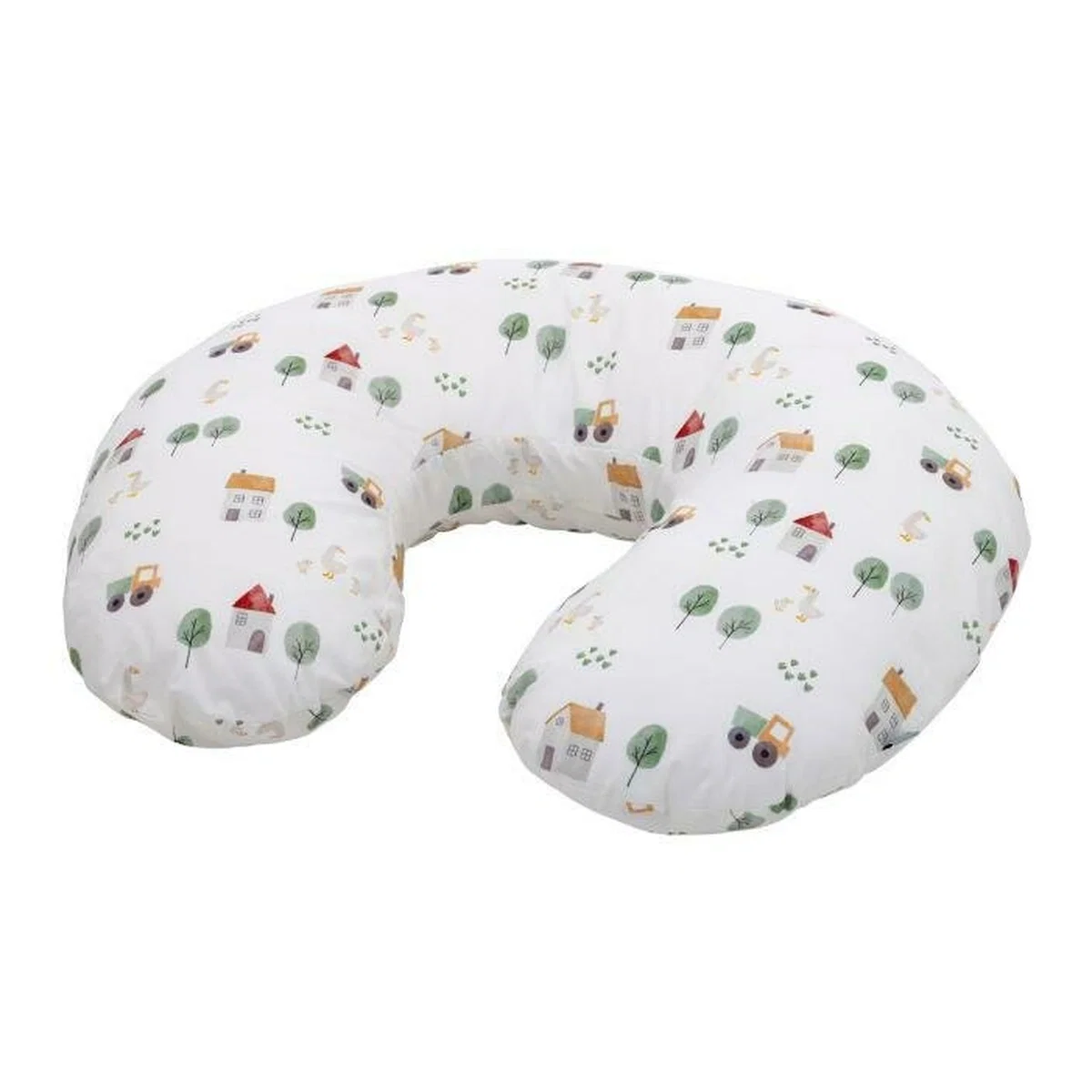 Perne pentru alaptat - Perna alaptare, Bubaba, Cu husa detasabila, 70x60x18 cm, Farm/White