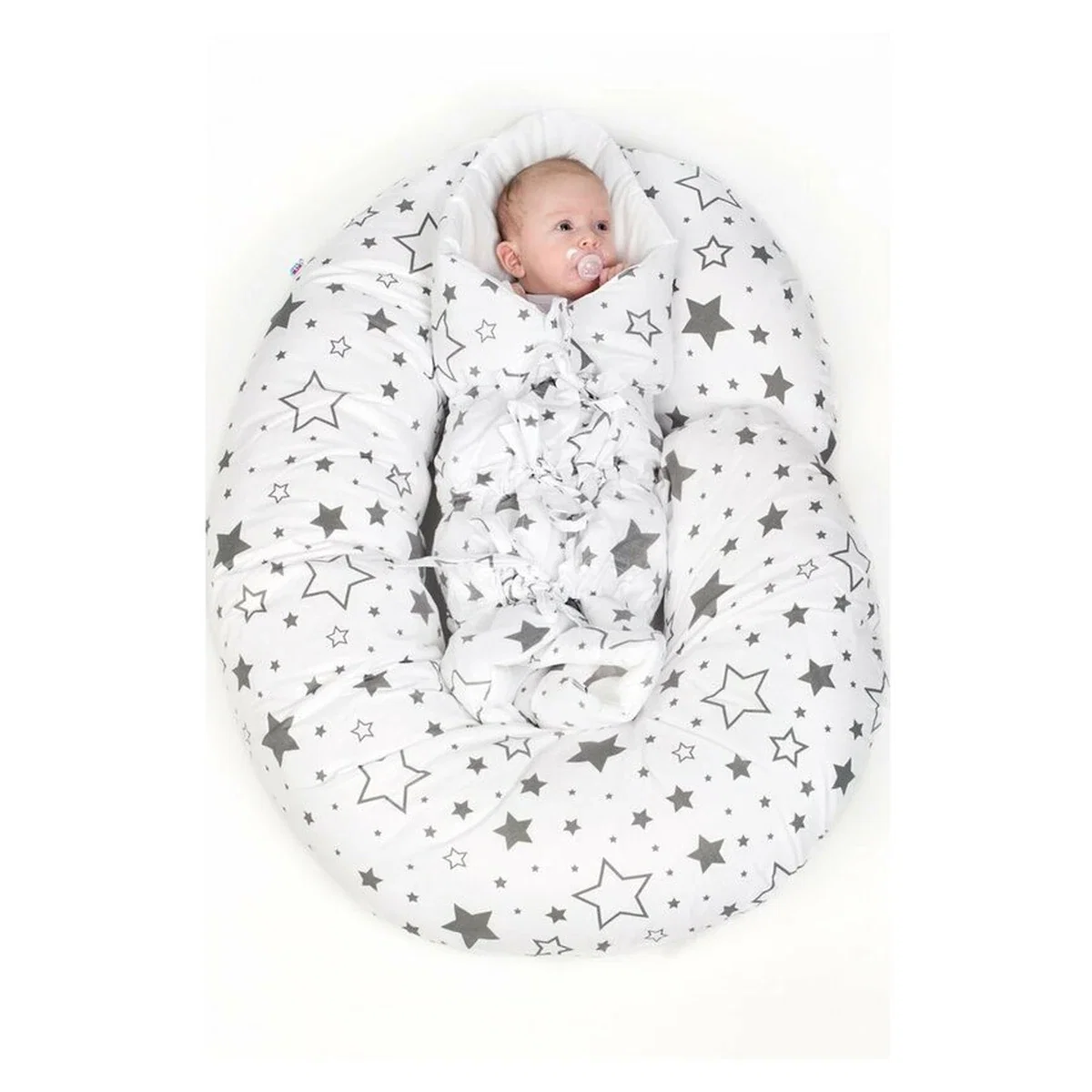 Perna alaptare, New Baby, Cu husa detasabila, In forma de C, Bumbac, Diametru 16 cm, Lungime in jurul circumferintei [4]