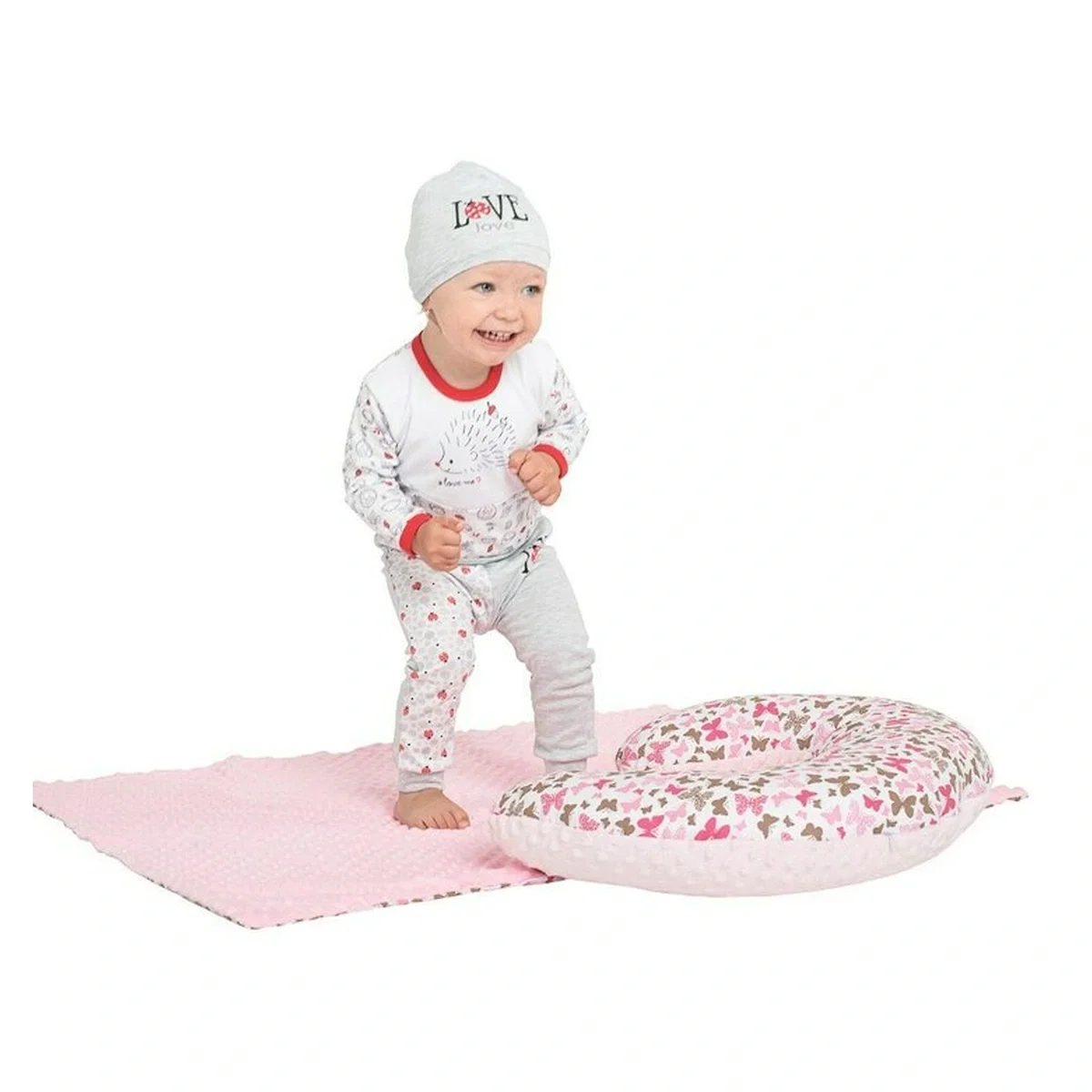 Perna alaptare, New Baby, Diametru 16 cm, Lungime in jurul circumferintei 125 cm, Bumbac+tesatura Minky, 100% [4]