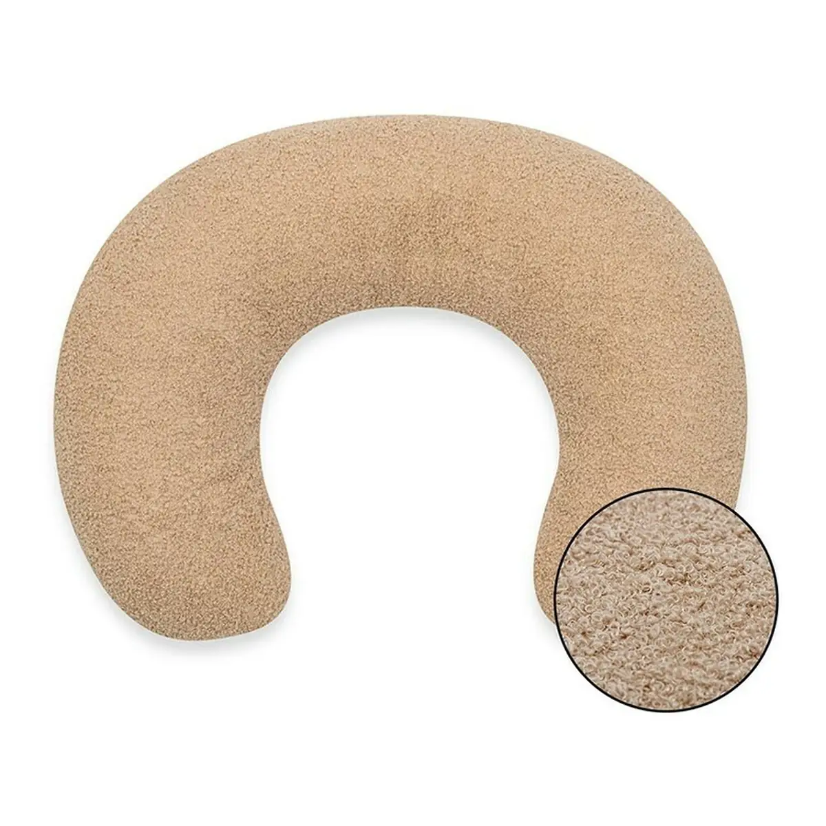 Perna alaptare, New Baby, Teddy, Bumbac+tesatura teddy, 100% antialergic, Husa detasabila, 60x45x18 cm, 0 luni+, Beige [4]