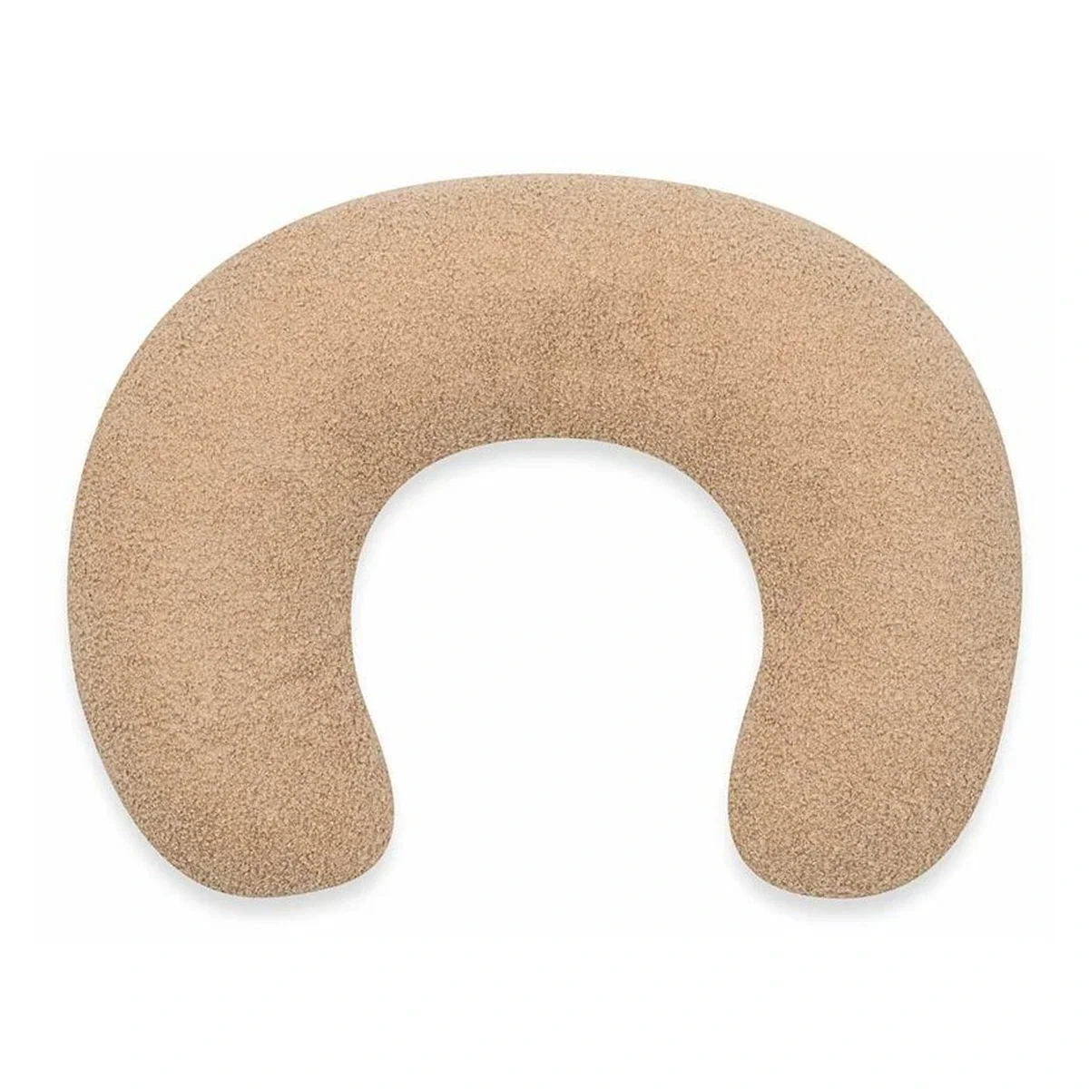 Pentru mami - Perna alaptare, New Baby, Teddy, Bumbac+tesatura teddy, 100% antialergic, Husa detasabila, 60x45x18 cm, 0 luni+, Beige