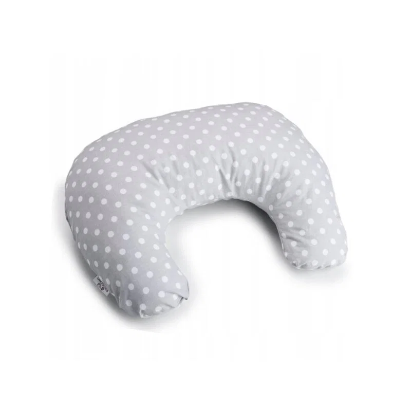 Perne pentru alaptat - Perna pentru alaptat, Bocioland, Gray Pea, Cu husa detasabila, Din bumbac, 50x18 cm, Gri