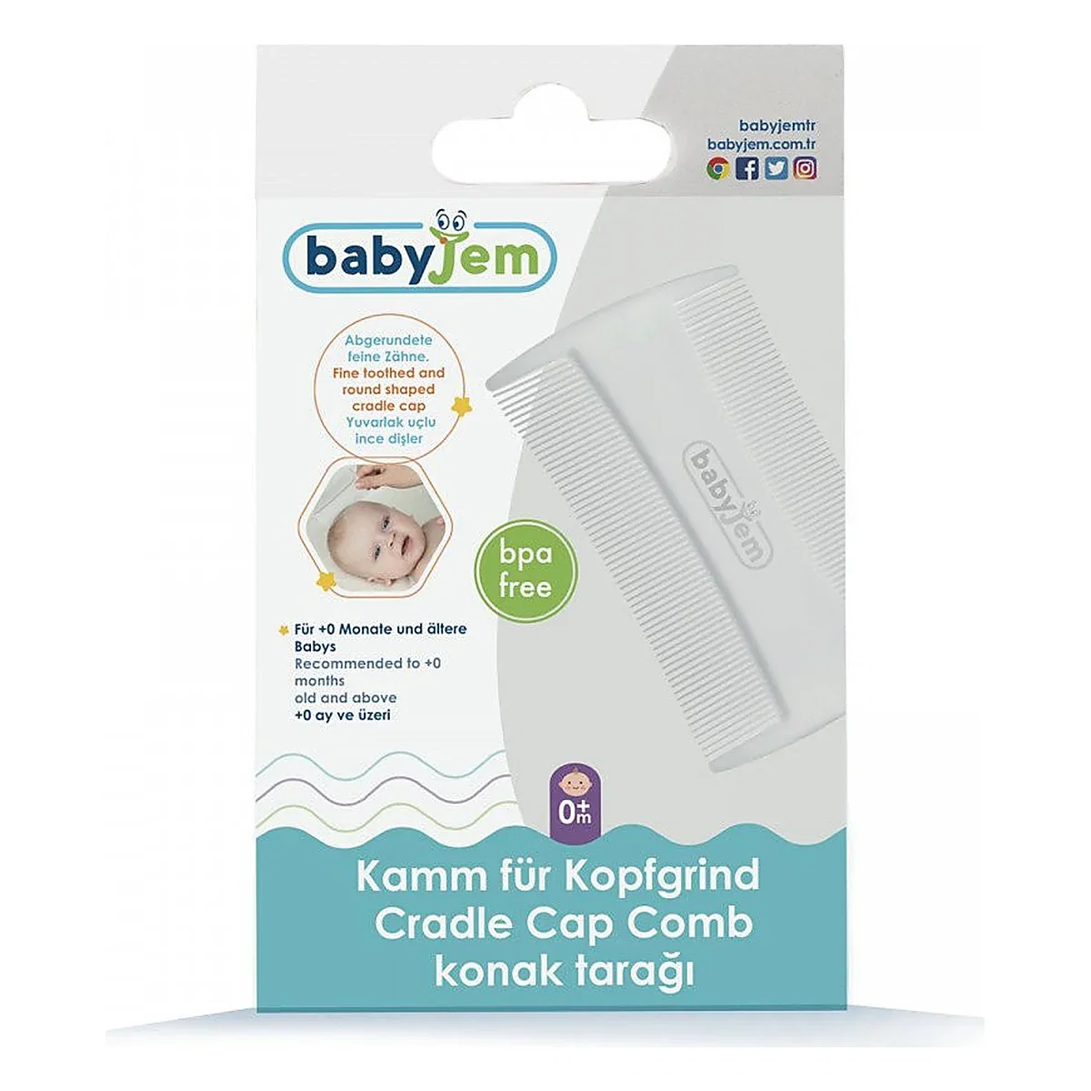 Pieptan bebelusi pentru cruste de lapte BabyJem Delicate 0 luni + [5]