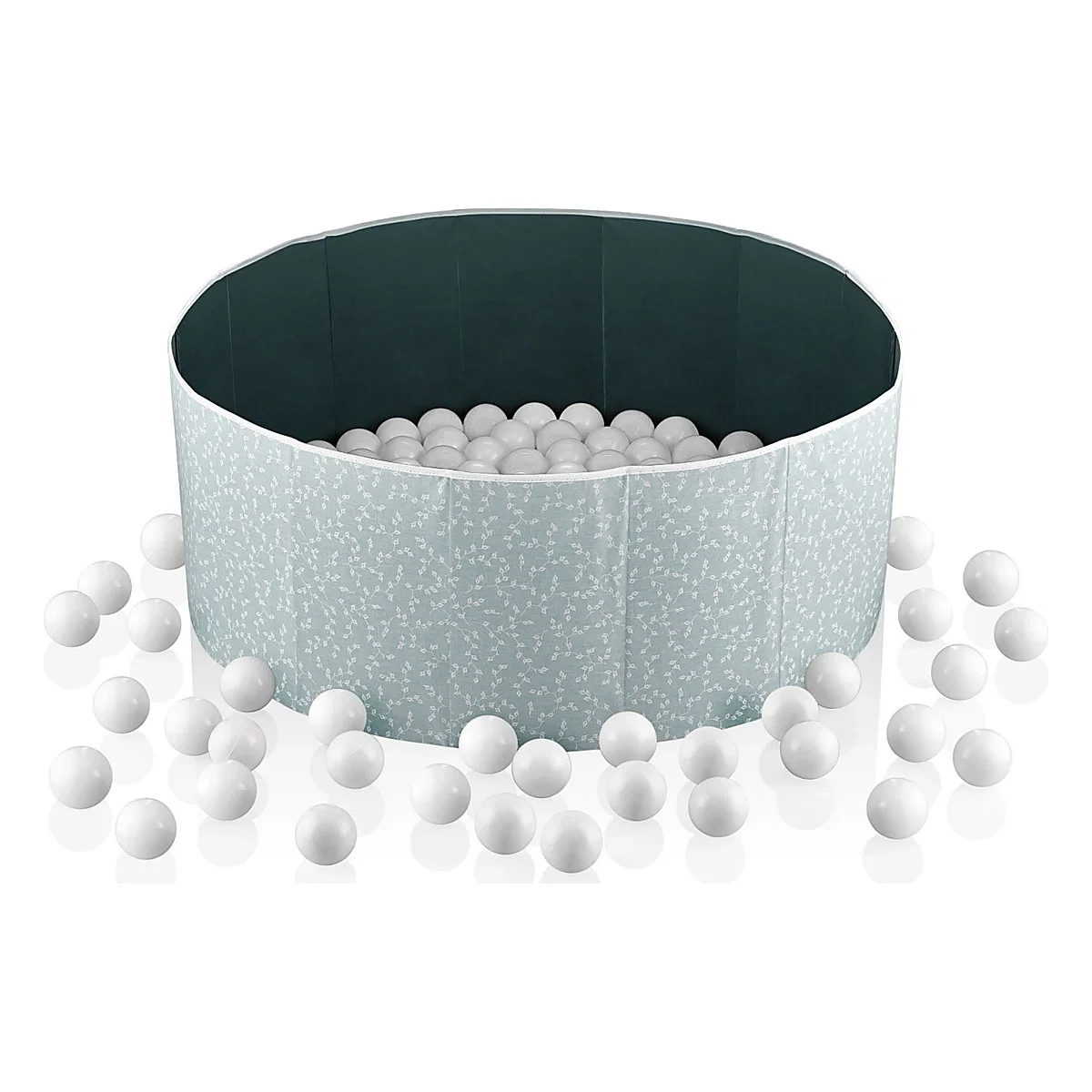 Piscine cu bile - Piscina uscata cu bile, BabyJem, 30x83 cm, 100 bile albe 6 luni+