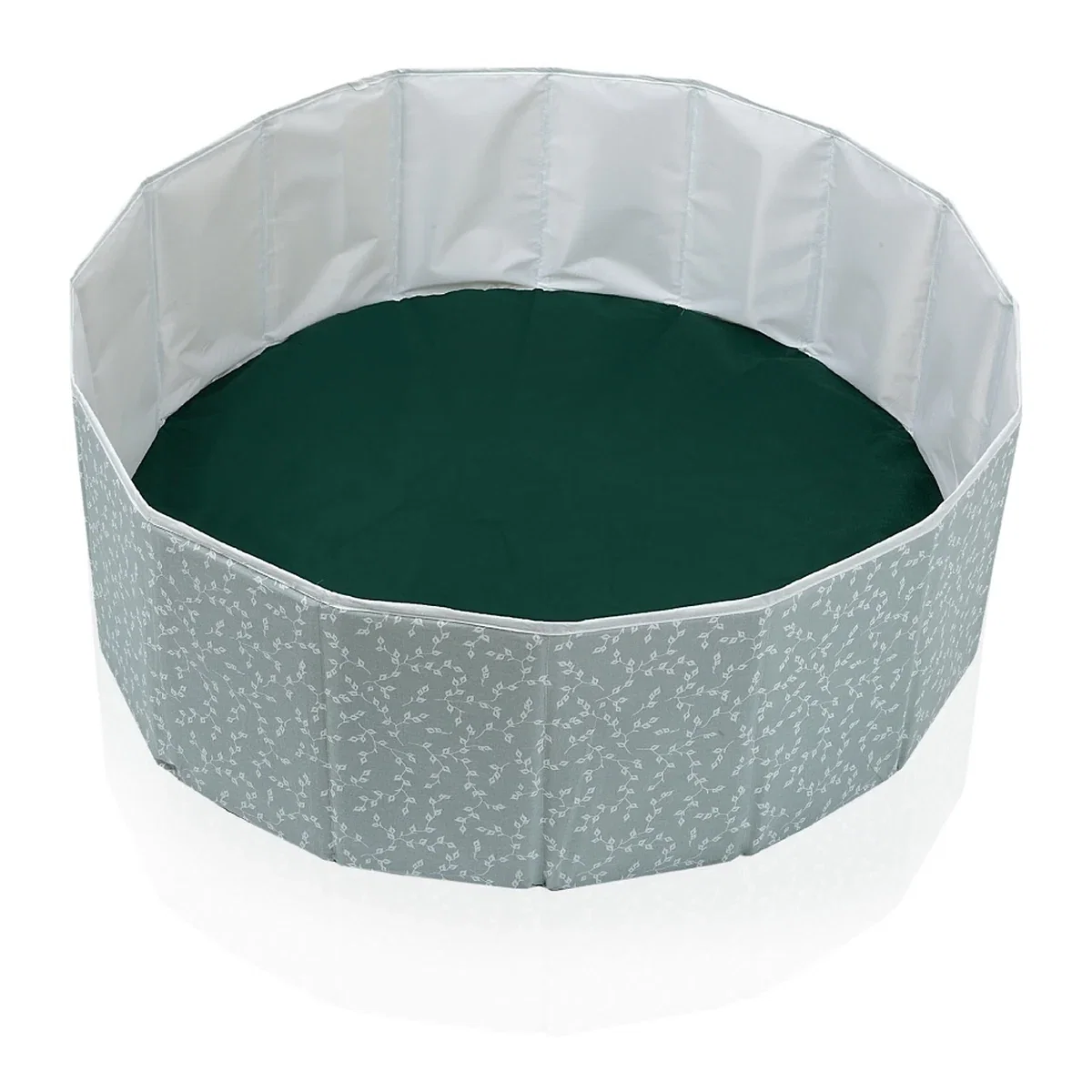 Piscina uscata pliabila cu bile, BabyJem, 30x83 cm, 100 bile albe, verde 6 luni+ [5]